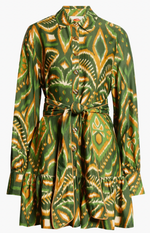 Pineapple Ikat Green Mini Dress