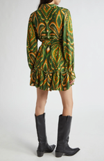 Pineapple Ikat Green Mini Dress