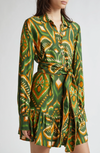 Pineapple Ikat Green Mini Dress