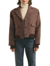 City Bomber ~ Chocolate Herringbone Plaid Favorite Daughter Brown