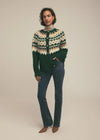 The Snowed In Cardigan ~ Green Fairisle