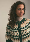 The Snowed In Cardigan ~ Green Fairisle