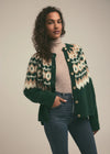 The Snowed In Cardigan ~ Green Fairisle