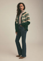 The Snowed In Cardigan ~ Green Fairisle