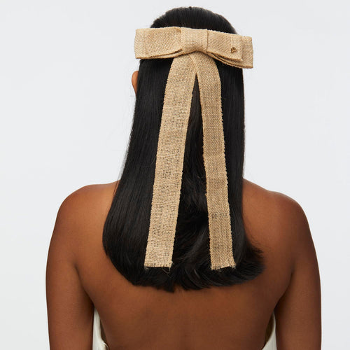 Raffia Jane Bow Barrette