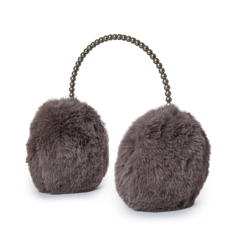 Faux Fur Pearl Earmuffs ~ Charcoal