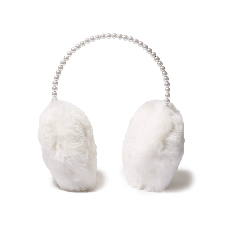 Faux Fur Pearl Earmuffs ~ Ivory