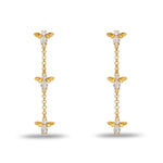 Crystal Honeybee Linear Earrings