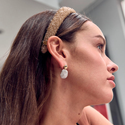 Crystal Pebble Stud Earrings