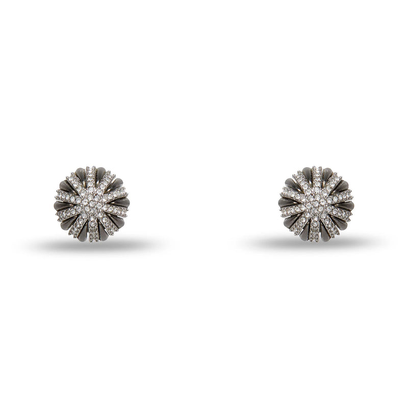 Deco Stud Earrings ~ Jet