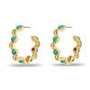 Malachite Caterpillar Hoop Earrings