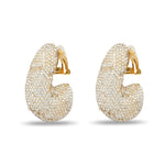 Crystal Pave Dome Hoop Clip-on Earrings