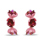Rose Petal Triple Drop Clip-On Earrings