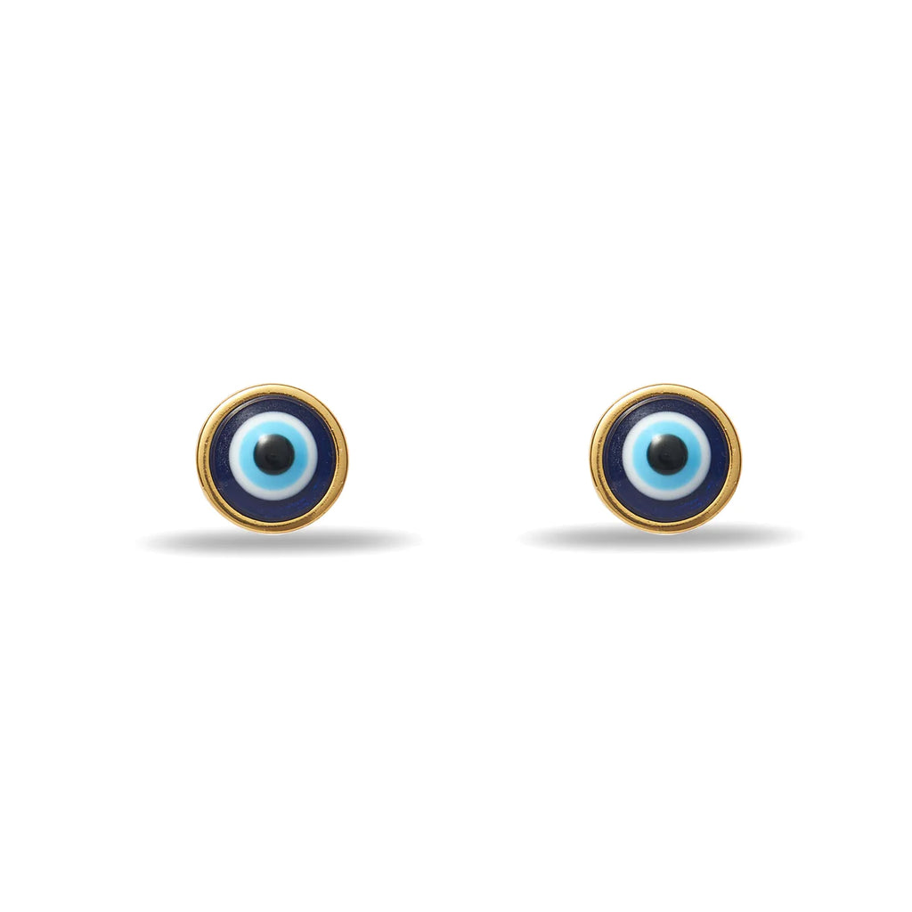 Tile Blue Evil Eye Stud Earrings