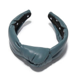 Faux Leather Knotted Headband ~ Charcoal