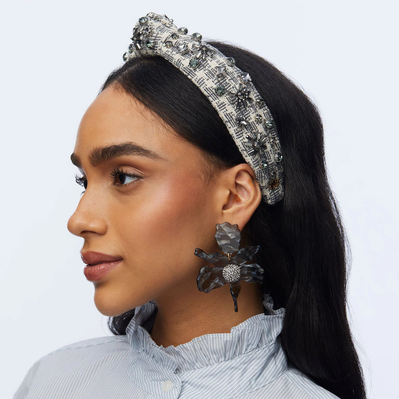 Crystal Snowflake Slim Knotted Headband