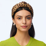 Chocolate Dotted Raffia Knotted Headband