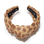 Chocolate Dotted Raffia Knotted Headband