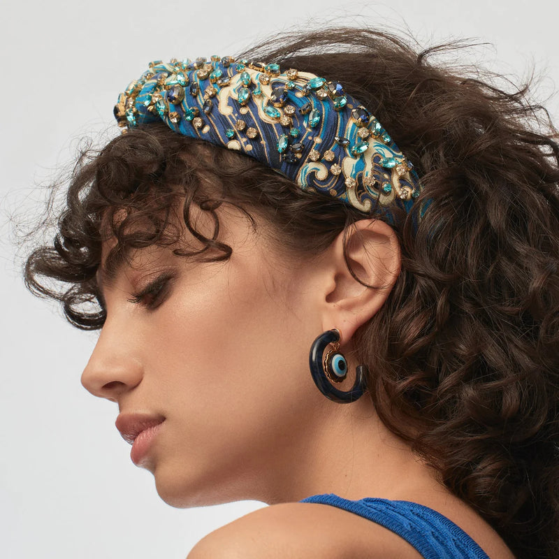 Crashing Waves Mixed Crystal Woven Knotted Headband – Chic Streets