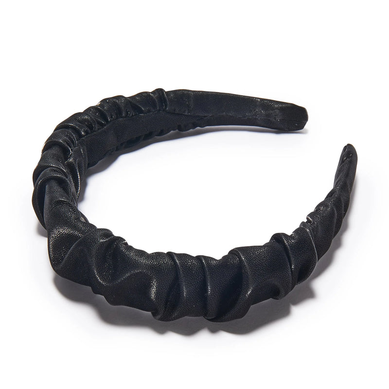 Black Faux Leather Kelly Headband