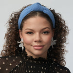 Linen Knotted Headband ~ Pacific Sky
