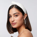 Linen Knotted Headband ~ White