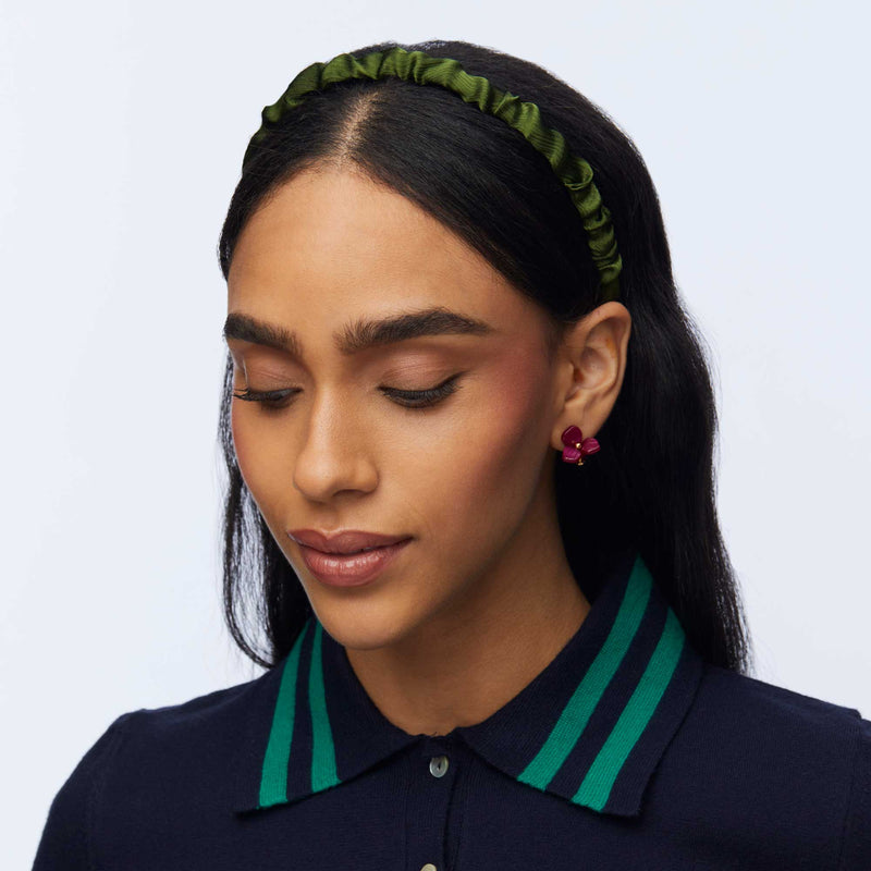 Jessie Silk Headband ~ Pine Green