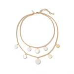 Gold Scalloped Coin Layered Necklace