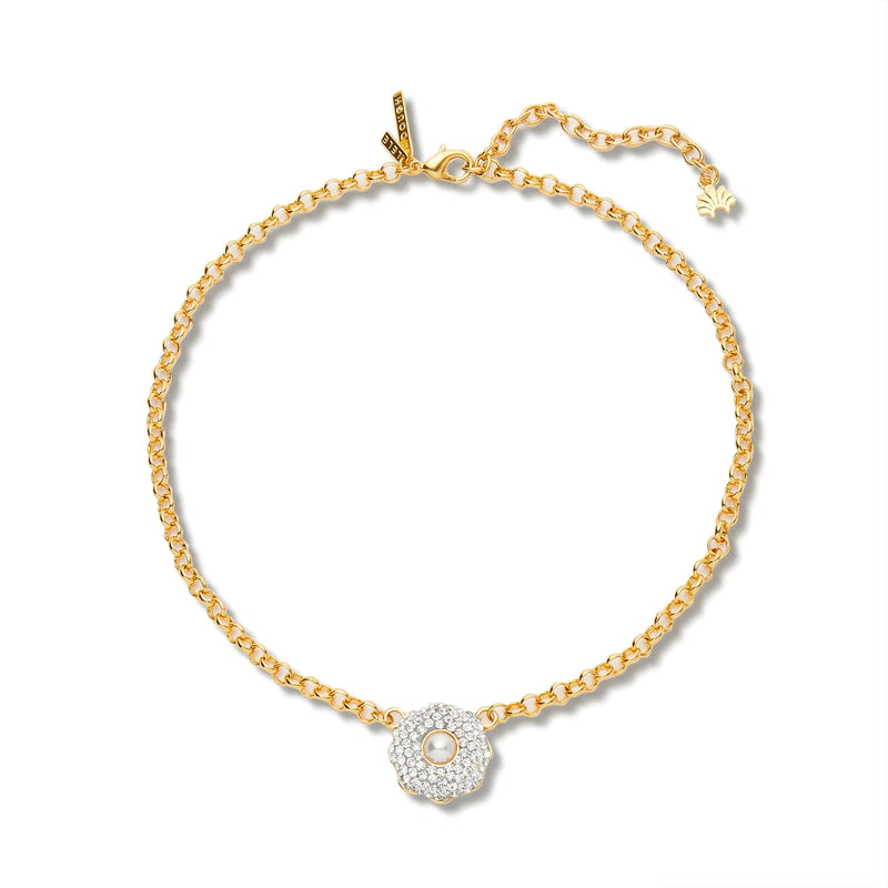 Gold Star Flower Pendant Necklace