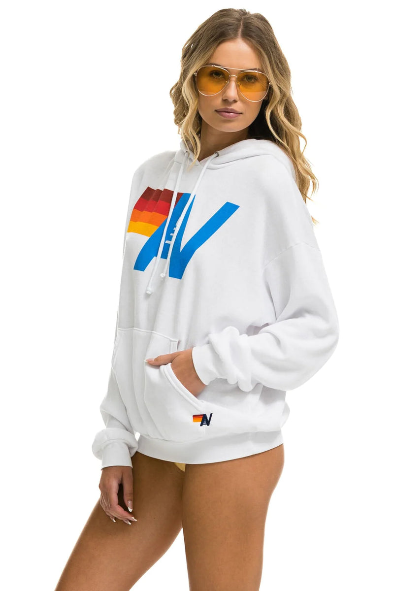 White 2025 rainbow hoodie