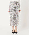 Lacey Sequins Midi Skirt ~ Silver