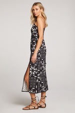 Tank Midi Dress ~ Black Geometric