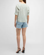 V-Neck Popover Top ~ Green