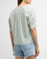 V-Neck Popover Top ~ Green