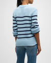 Alise Cotton Crewneck Sweater ~ Sky Navy Stripe