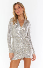 Party Hop Dress ~ Platinum Sequins