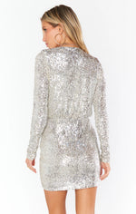 Party Hop Dress ~ Platinum Sequins