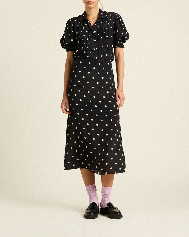 Demi Skirt ~ Black Polka Dots