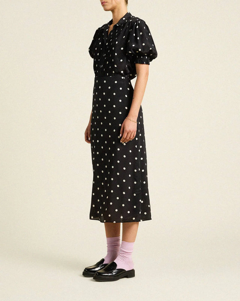 Demi Skirt ~ Black Polka Dots