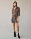 Puff Sleeve Belted Shirt Dress ~ Ombre Leopard