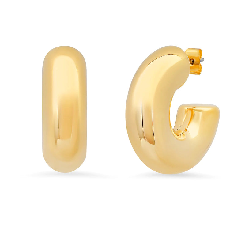 Puffy Small Gold Hoops