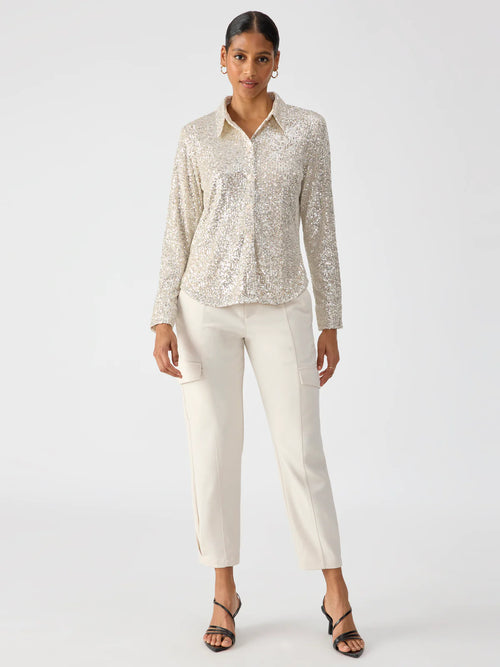 Radiant Sequin Shirt ~ Champagne