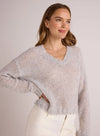 Relaxed V-Neck Sweater~ Heather Grey