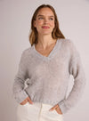 Relaxed V-Neck Sweater~ Heather Grey