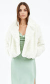Roselyn Faux Fur Cropped Coat ~ Ivory