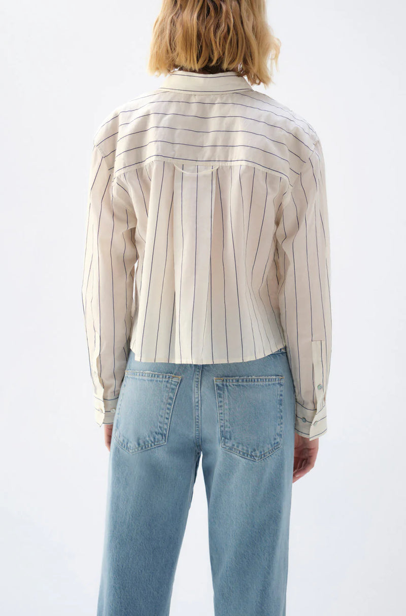 Ruth Crop Shirt ~ Bone/Neptune Multi