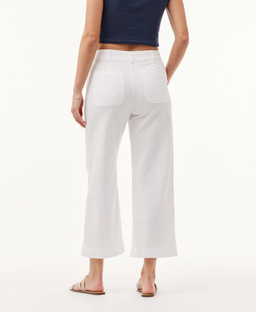 Sage Wide Leg Crop ~ White