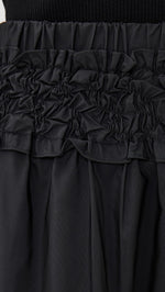 Belen Taffeta Smocked Tiered Skirt ~Black