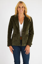 Bentley Velour Brushed Blazer ~ Dark Olive