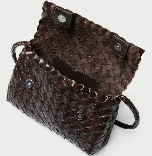 Mini Chocolate Woven Crossbody